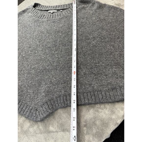 Vince Gray Alpaca Wool Blend Knit Poncho Sweater Medium Made in Peru - Picture 8 of 11